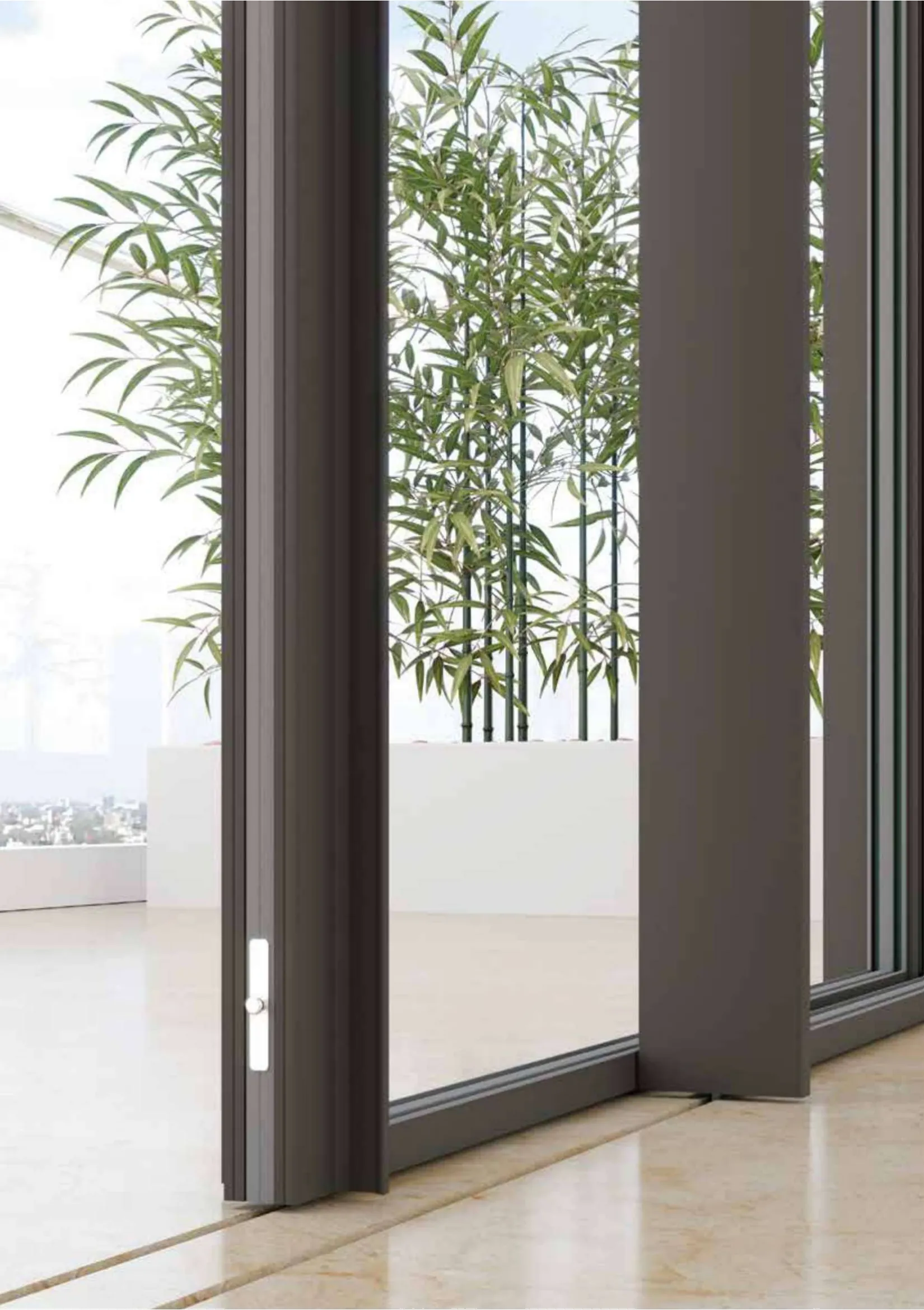 A28S Slimline aluminium glass concealed-frame sliding system