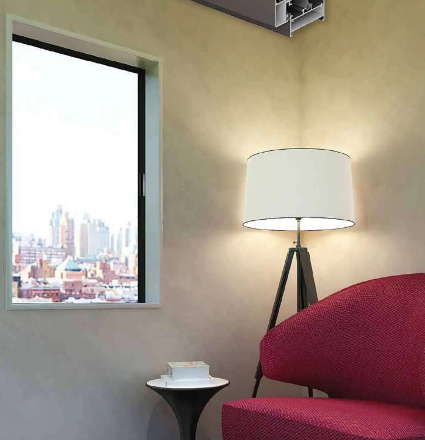 A60 Invisible aluminium glass ultra-slim casement window